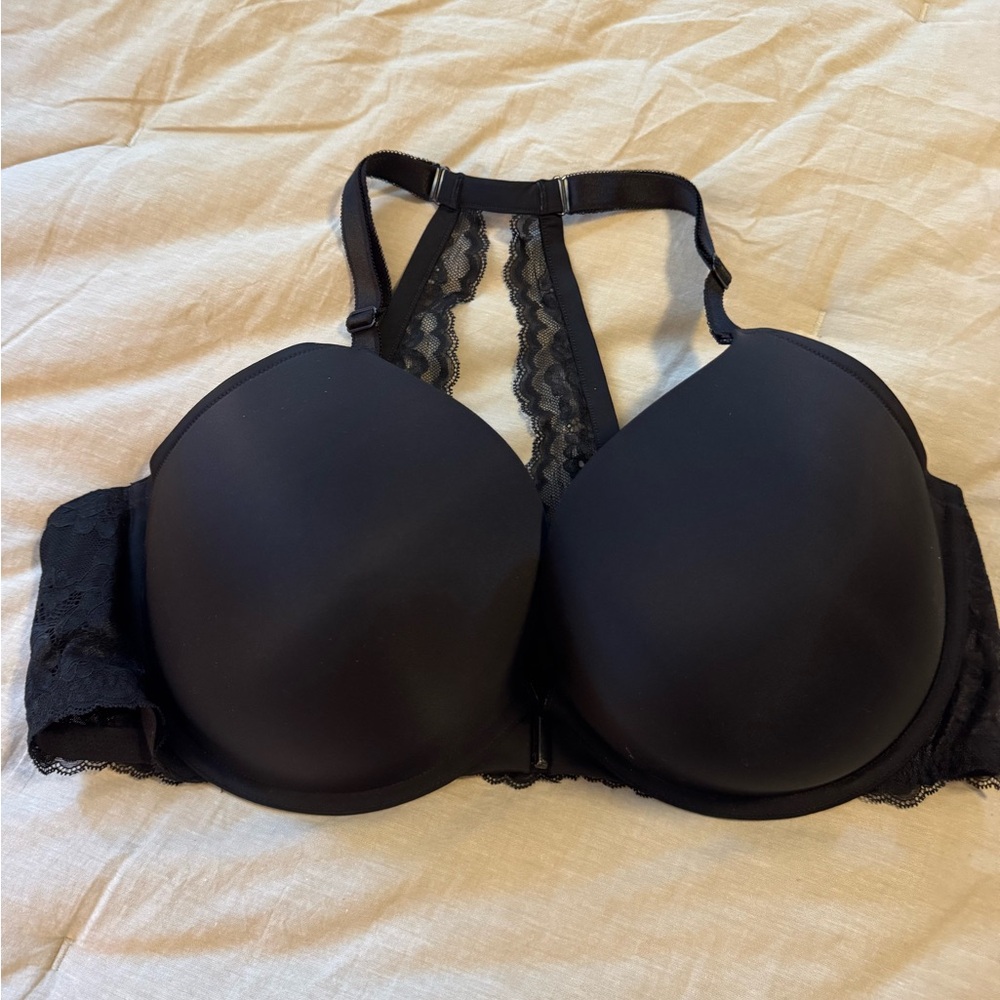 Torrid Black Lace plunge push up Racerback Bra